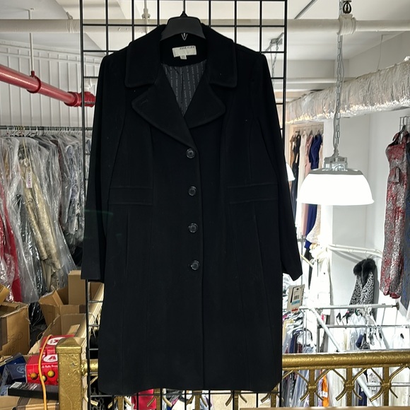 NWT,Anne Klein Single-Breasted Walker Coat,black - Picture 4 of 17